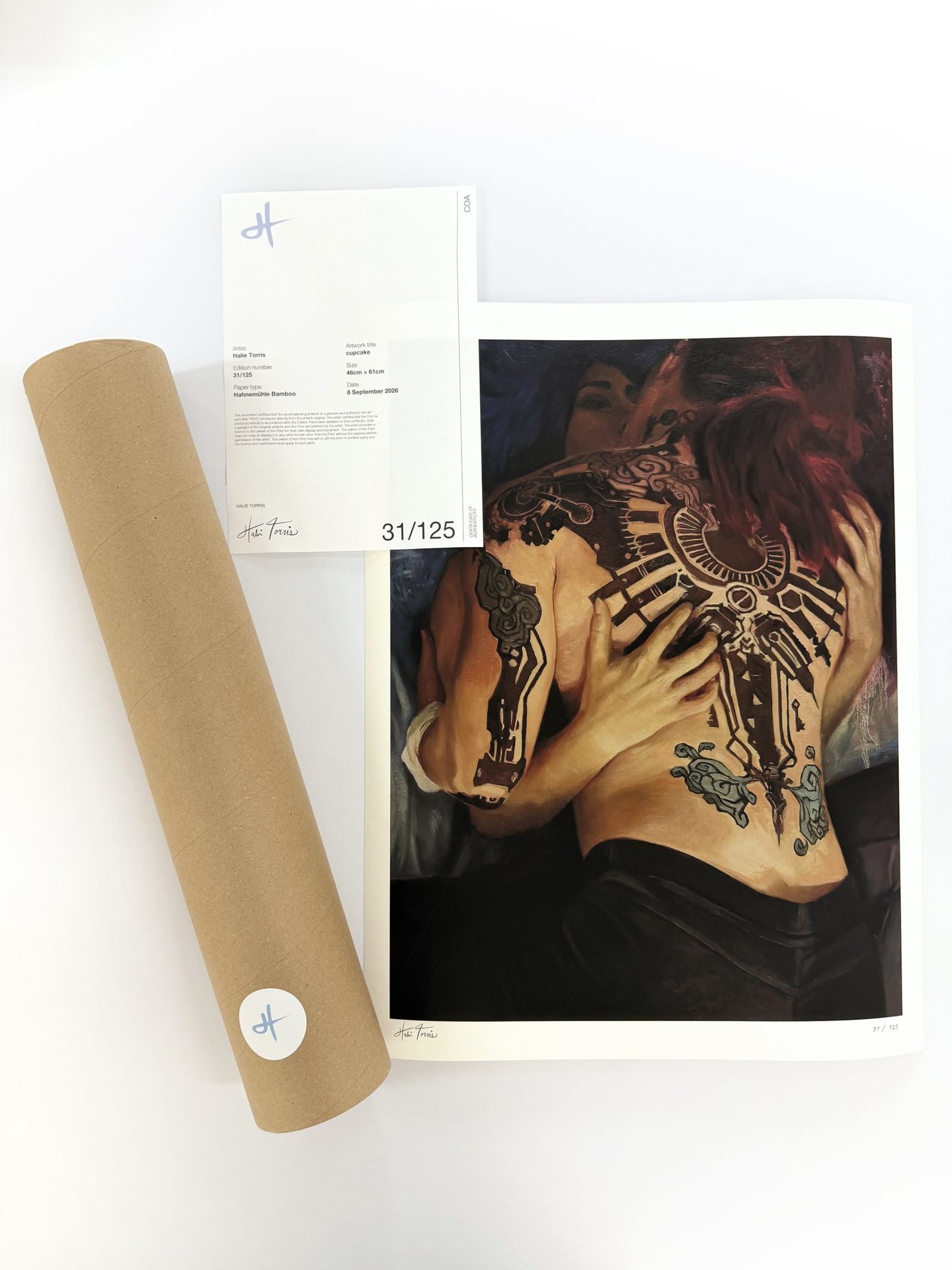 Halie Torris limited edition print Cupcake with certificate of authenticity and postal tube