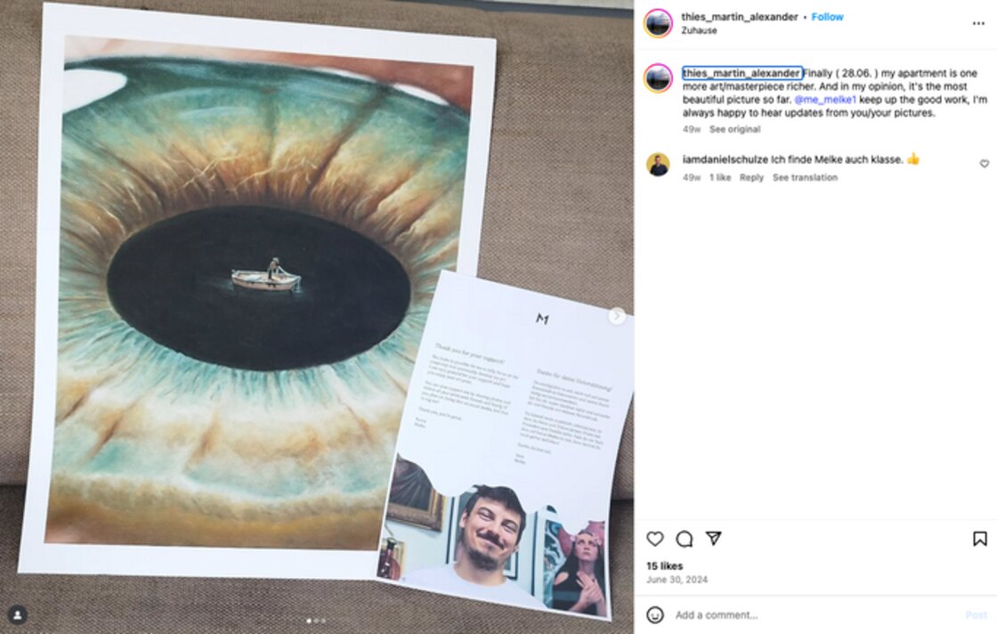 A collector sharing the print they received